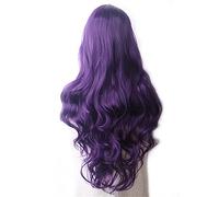 Perruque Cheveux Ondulés Perruque Synthétique Longue Bleue Perruques De Cosplay Pour Femmes Colorées Rouge Rose Blond Violet Marron Vert Noir Bordeaux Gris Perruques Pour Femmes (Or Sans Trou 28 Pouc