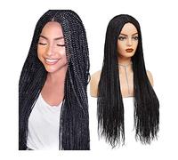 Perruque Cheveux Synthétiques Long Twist Braids Perruques for Femmes Noires 22-28 "Entièrement Machine Sans Noeud Box Perruques Tressées avec Natural Hairline Glueless Crochet Box Wig Perruques Cheveu