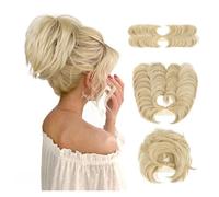 Perruque chignon décoiffé Peigne à chignon décoiffé - Chignon polyvalent for femmes, cheveux courts et raides(Gold)