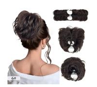 Perruque chignon décoiffé Peigne à chignon décoiffé - Chignon polyvalent for femmes, cheveux courts et raides(Brown)