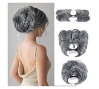 Perruque chignon décoiffé Peigne à chignon décoiffé - Chignon polyvalent for femmes, cheveux courts et raides(Dark gray)