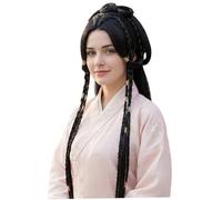 Perruque chinoise synthétique tressée traditionnelle pour femmes et filles, postiche de costume asiatique pour festival, spectacle sur scène et Halloween