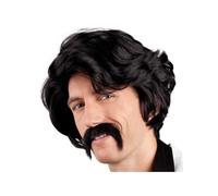 PERRUQUE CHUCK MOUSTACHE NOIR HOMME