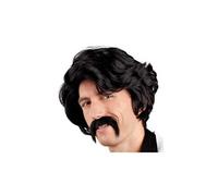 Boland – Perruque Chuck 86346 avec moustache – Homme Noir