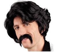perruque chuck moustache noir homme - boland 86346 Noir G