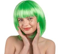 Perruque Cléopâtre vert fluo