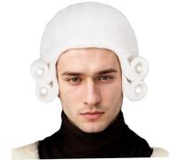 Perruque coloniale perruque de juge historique postiche synthétique blanche drôle de père fondateur d'avocat pour homme déguisement d'Halloween/cosplay