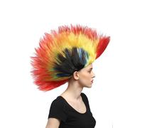 Perruque Coloré Iro 80er Vagues Punk Glamour Mohawk Rot-Gelb-Grün-Blau-Schwarz