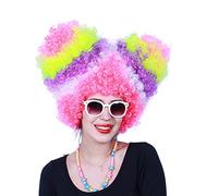 Perruque Colorée Avec Frange Pour Femmes, Perruque Synthétique Courte, Crépue, Bouclée Et Moelleuse, Pour Fête D'halloween, Noël, Cosplay, Usage Quotidien