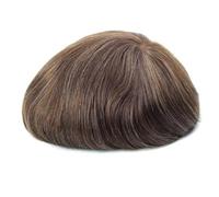 Perruque complète en dentelle française pour homme 100 % cheveux humains postiche noir brun blond couleur système de remplacement pour homme postiche droite 6 x 9#130# couleur 410