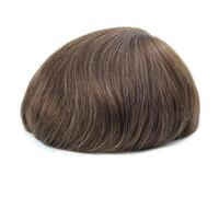 Perruque complète en dentelle française pour homme 100 % cheveux humains postiche noir brun blond couleur système de remplacement pour homme postiche droite 6 x 8#110# couleur 420