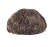 Perruque complète en dentelle française pour homme 100 % cheveux humains postiche noir brun blond couleur système de remplacement pour homme postiche droite 6 x 8#110# couleur 430