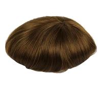 Perruque complète en dentelle française pour homme 100 % cheveux humains postiche noir marron blond couleur système de remplacement pour homme postiche droite 7x9#130#Couleur 4