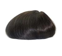 Perruque complète en dentelle française pour homme 100 % cheveux humains postiche noir marron blond couleur système de remplacement pour homme postiche droite 6 x 8 # 130# couleur 1B