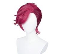 Perruque Cosplay Anime Arcane Vi, Perruques Courtes Pour Femme Et Homme De Couleur Rose Foncé Avec Bonnet De Perruque, Pour Halloween, Fête, Carnaval, Vie Nocturne, Concerts, Mariages