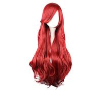 Perruque Cosplay Anime,Ariel Perruque,Red Long Wavy Perruque,Avec Filet de Cheveux Gratuit,Pour Fête Carnaval Halloween Perruques(Size:Style 1)