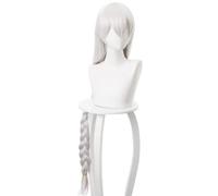 Perruque Cosplay Anime Arknights, Perruque Tressée Longue Queue De Cheval Blanche Argentée Pour Perruques De Jeu De Rôle Spectre Avec Bonnet De Perruque, Pour La Fête Quotidienne D'halloween