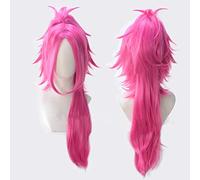 Perruque Cosplay Anime,Fate Grand Order Francis Drake Perruque,Rose Red Long Ponytail Perruque,avec Filet de Cheveux Gratuit,pour Fête Carnaval Halloween Perruques