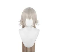 Perruque Cosplay Anime，Fate Grand Order Jeanne d'arc Perruque，Double Ponytail Blonde Perruque，avec Filet de Cheveux Gratuit，pour Fête Carnaval Halloween Perruques(Size:Gris)