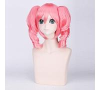 Perruque Cosplay Anime Inu X Boku SS avec deux queues de cheval à puce fête d'halloween rose bouclés perruques synthétiques Roromiya Karuta + bonnet de perruque perruque taille unique PL-055