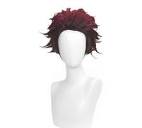 Perruque Cosplay Anime Kamado Tanjirou, Jeu De Rôle De Fête De Costume D'halloween À Cheveux Courts