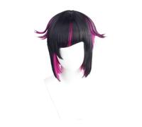 Perruque Cosplay Anime Lilia Vanrouge, Perruques Synthétiques Bob Courtes Coupe Hime Pour Femmes Avec Reflets Roses Pour Le Carnaval De La Fête Costumée D'halloween