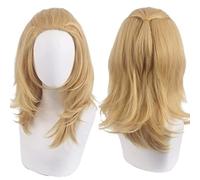 Perruque Cosplay Anime Manjiro Sano/Mikey, Perruques Synthétiques Courtes Ondulées Blondes Pour Le Jeu Pour Halloween, Fête, Carnaval, Vie Nocturne, Concerts