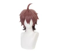 Perruque Cosplay Anime Naegi Makoto Perruques Courtes Brunes Dégradées Pour Halloween, Fête, Carnaval, Vie Nocturne, Concerts, Mariages