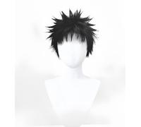 Perruque Cosplay Anime, Perruque courte noire, perruque de cosplay for fête d'Halloween et spectacle d'anime