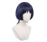 Perruque Cosplay Anime, Perruque de Cheveux Courts Violets Perruque de Costume de Cheveux raides d'anime avec Une Frange
