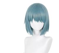 Perruque Cosplay Anime, Perruque de cosplay en cheveux synthétiques 30 cm courte grise bleue perruques mode perruque résistante à la chaleur