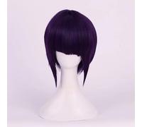 Perruque cosplay anime, Perruque de cosplay My Hero Academia Jiro Kyoka bleue et violette résistante à la chaleur avec bonnet réglable