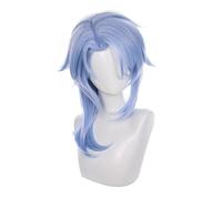 Perruque Cosplay Anime, Perruque Genshin Impact, Avec Chapeau de Perruque Gratuit, Pour Halloween, Fête, Carnaval, Vie Nocturne, Concerts, Mariages (Kamisato Ayato)