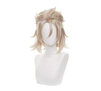 Perruque Cosplay Anime, Perruque Genshin Impact, Avec Chapeau de Perruque Gratuit, Pour Halloween, Fête, Carnaval, Vie Nocturne, Concerts, Mariages (Albedo)