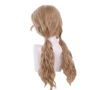 Perruque Cosplay Anime, Perruque Longue ondulée lâche 3 Couleurs avec Perruque dorée en Lin Rose Brun Halloween Cheveux synthétiques résistants à la Chaleur(Blonde)
