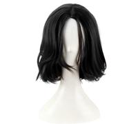Perruque Cosplay Anime, Perruques synthétiques Courtes et ondulées Noires for Hommes, résistantes à la Chaleur, for fête d'halloween