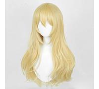 Perruque Cosplay Anime Pour Miyazono Kaori Longues Perruques Ondulées Blondes Claires Et Dorées Cheveux Synthétiques Pour Femmes Fête D'halloween
