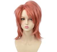 Perruque Cosplay Anime Pour Sabito Cheveux Bouclés Roses Courts Perruques Synthétiques Résistantes À La Chaleur Fête D'halloween