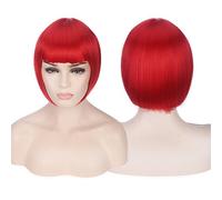 Perruque cosplay boîte de nuit fille cheveux courts bob couleur bobo coiffe couleur : 713-4 (grand rouge)