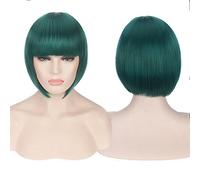 Perruque cosplay boîte de nuit fille cheveux courts bob couleur bobo coiffe couleur : 713-7 (vert)