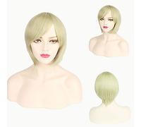 Perruque cosplay cheveux courts visage épaissi visage fermé cheveux courts couleur bobo couvre-chef couleur : 3021-24/vert clair