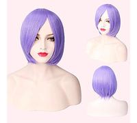Perruque cosplay cheveux courts visage épaissi visage fermé cheveux courts couleur bobo couvre-chef couleur : 3021-09/violet clair