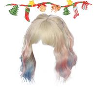 Perruque Cosplay Courte | Courtes Perruques Bouclées Colorées avec Frange - Accessoire De Jeu De Rôle | Pour Femmes Et Filles Costume Représentations Scéniques Photographie Rassemblement