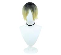 Perruque Cosplay Kozume Kenma Courte Jaune Et Noire Résistante à La Chaleur pour Accessoires De Fête D'halloween Unisexe