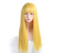 Perruque Cosplay Perruque Avec Frange Cheveux Raides Synthétiques 24 Pouce De Long Perruque Rose Résistante À La Chaleur Pour Femmes Perruques Grises Pour Femmes (6 24 Pouce)