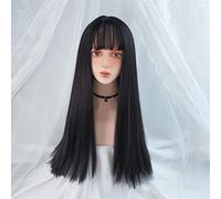 Perruque Cosplay Perruque Avec Frange Cheveux Raides Synthétiques 24 Pouce De Long Perruque Rose Résistante À La Chaleur Pour Femmes Perruques Grises Pour Femmes (B 24 Pouce)