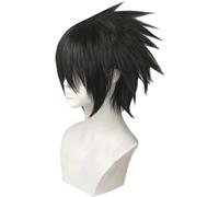 Perruque Cosplay,Perruque De Cosplay Uchiha Sasuke,Short Black Perruque,Avec Filet De Cheveux Gratuit,Halloween Costume Cosplay,Pour Fête Carnaval Noël, Cadeau Animé
