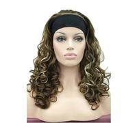 Perruque Cosplay Pour femmes Bandeau de perruque une pièce à grande vague, cheveux longs bouclés, moelleux et naturels, couvre-tête complet sans entretien Glamour perruque(Bruin)