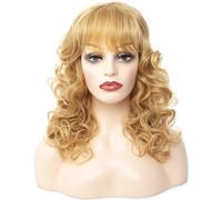 Perruque Cosplay Pour femmes Medium to long curly haired women's wig with big waves Glamour perruque