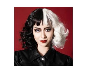 Perruque Cosplay Pour femmes Perruque synthétique festive mi-noire mi-blanche courte en soie haute température Glamour perruque